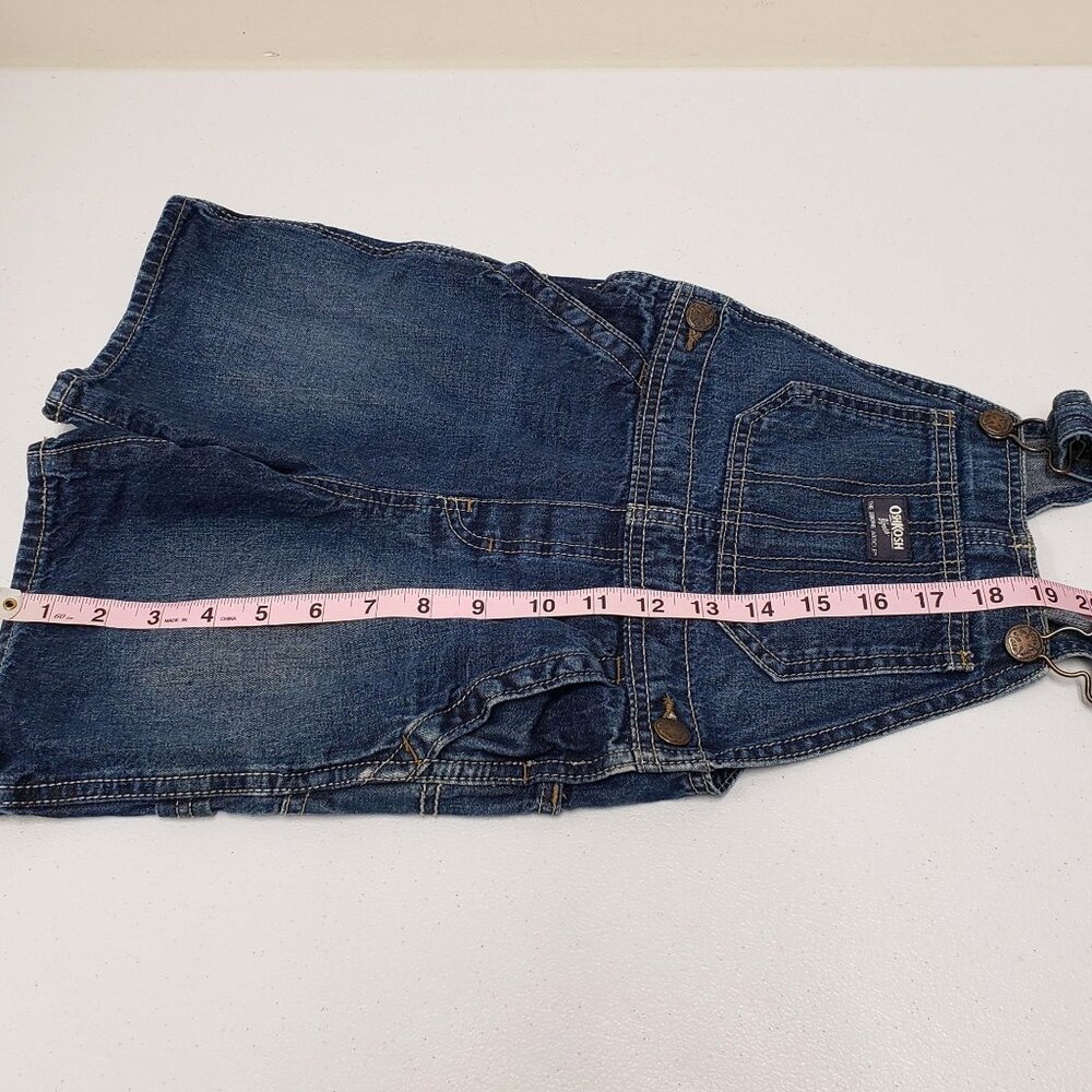 Oshkosh Boys Blue Denim Vestbak Shortalls Carpenter Size 4T - Picture 10 of 10